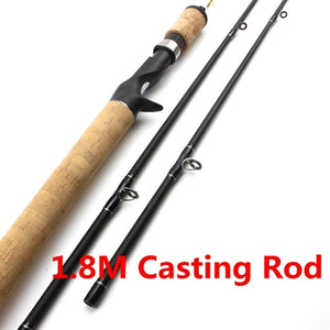 Spinning Casting Wooden Handle Rod